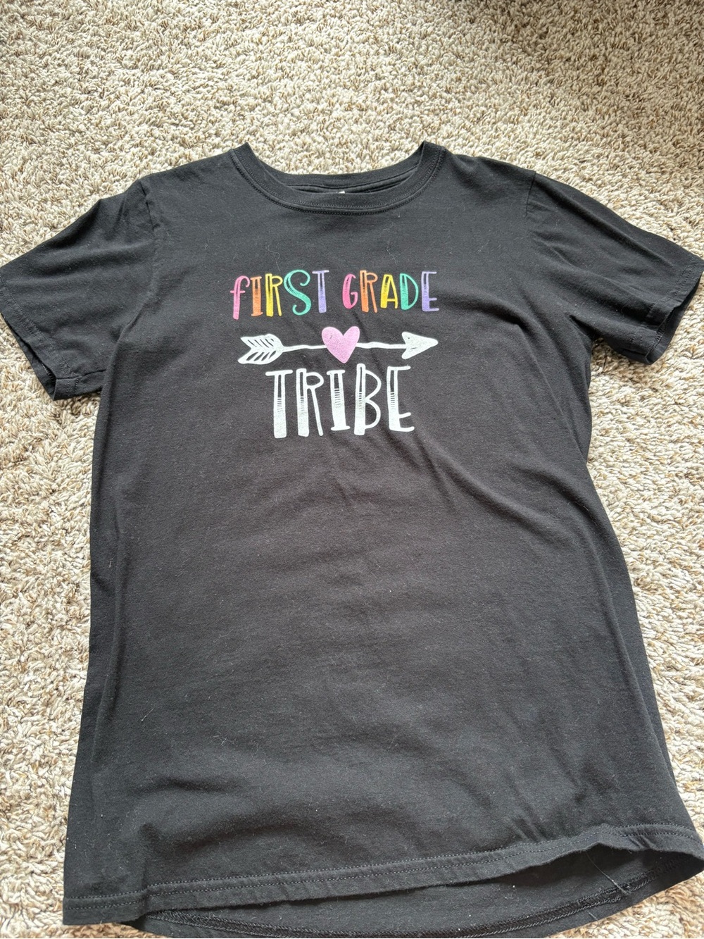 Gildan Black Kids 'First Grade Tribe' Multicolor Graphic Tee